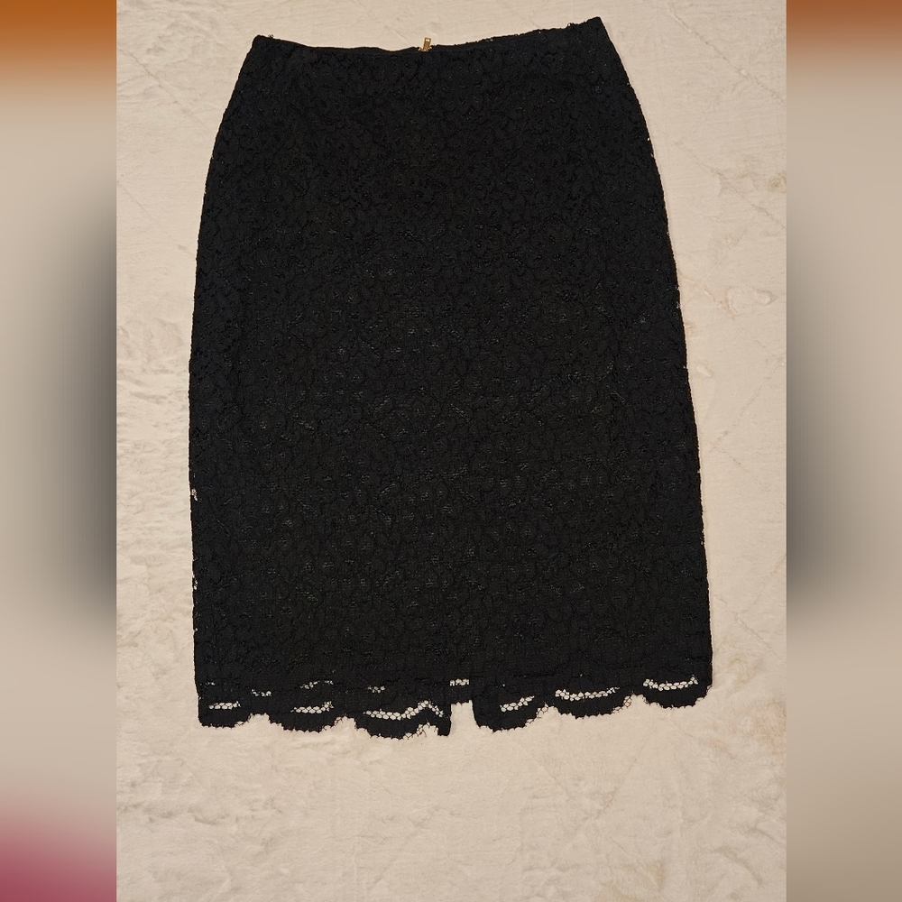 Worthington Elegant Black Lace Pencil Skirt